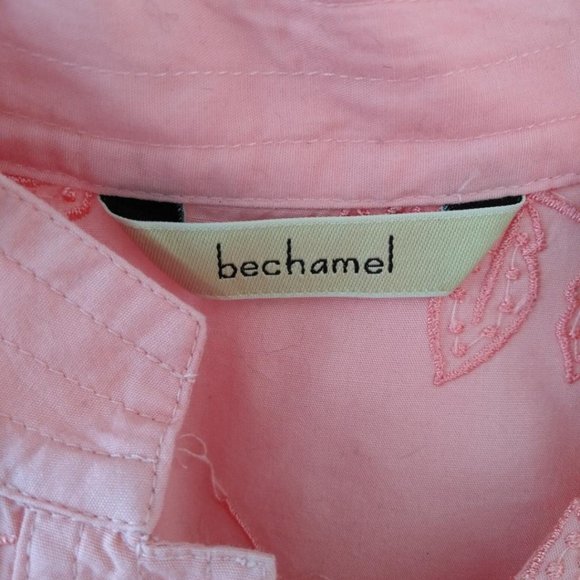 Ladies Bechamel Lotus Blossom Embroidered Blouse Small 3/4 Sleeve - Picture 7 of 10